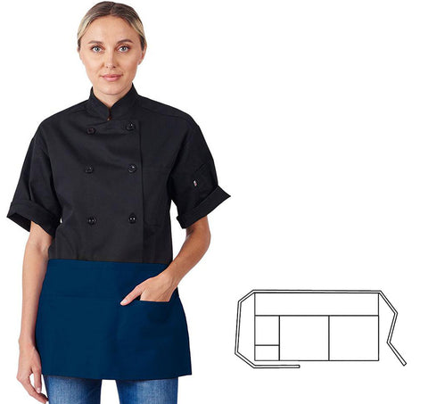 HiLite Three Pocket Waist Apron Wrinkle Resistant (22" W x 12" H) - 970