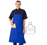 HiLite Fixed Neck Extra Long Bib Apron - Two Pockets - Wrinkle Resistant (28″ W x 34″ H)- 800