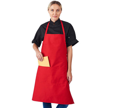 HiLite Fixed Neck Extra Long Bib Apron - Two Pockets - Wrinkle Resistant (28″ W x 34″ H)- 800