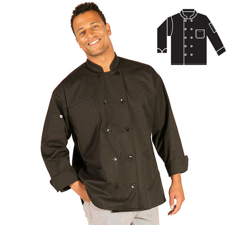 Hilite Classic Black Unisex Long Sleeve Chef Coat - 560BK