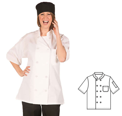 HiLite Classic White Unisex Short Sleeve Chef Coat - 540WH