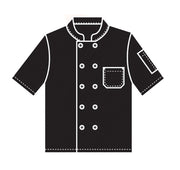 HiLite Classic Black Unisex Short Sleeve Chef Coat  - 530BK