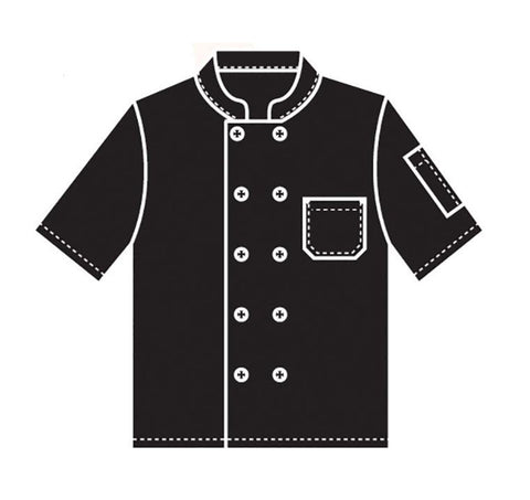 HiLite Classic Black Unisex Short Sleeve Chef Coat  - 530BK