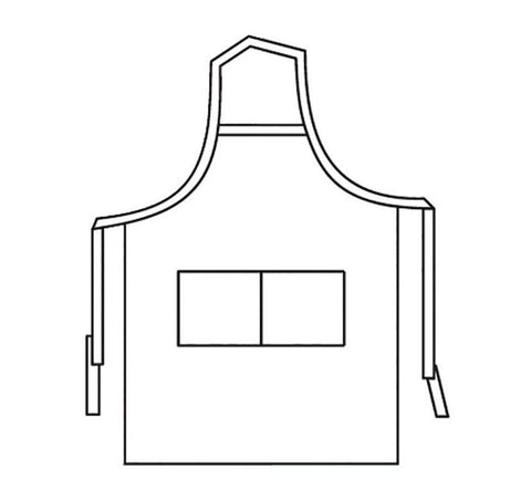 HiLite Fixed Neck Extra Long Bib Apron - Two Pockets - Wrinkle Resistant (28″ W x 34″ H)- 800