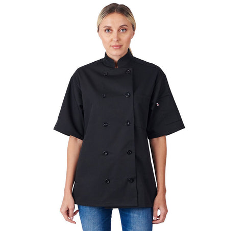 HiLite Classic Black Unisex Short Sleeve Chef Coat  - 530BK