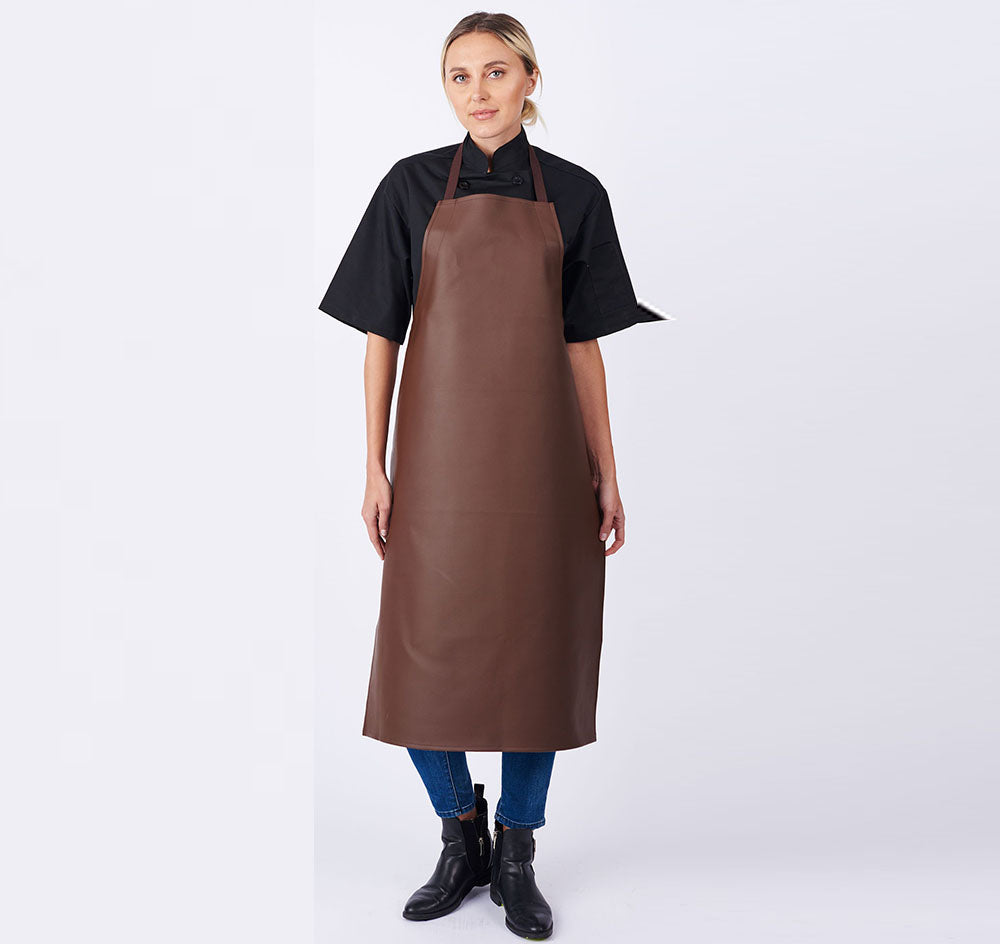 HiLite Adjustable Neck Heavy Duty Extra Long Brown PVC Vinyl Bib