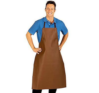 HiLite Adjustable Neck Heavy Duty Extra Long Brown PVC Vinyl Bib Apron  (26″ W x 42″ H)- 855XLA