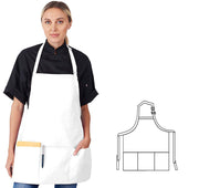 HiLite Adjustable Neck Three Pockets Bib Apron Wrinkle Resistant (24″ W x 24″ H)- 833P3A