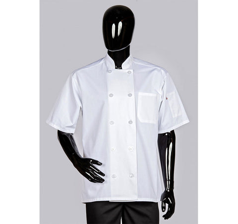 HiLite Classic White Unisex Short Sleeve Chef Coat - 540WH