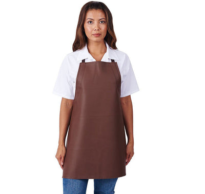 Hilite Adjustable Neck Heavy Duty Brown PVC Vinyl Bib Apron (26″ W x 28″ H)- 855A