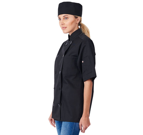 HiLite Classic Black Unisex Short Sleeve Chef Coat  - 530BK