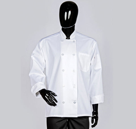 Hilite Classic White Unisex Long Sleeve Chef Coat - 550WH