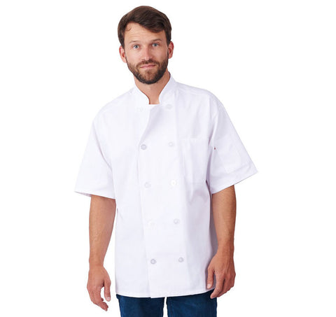 HiLite Classic White Unisex Short Sleeve Chef Coat - 540WH