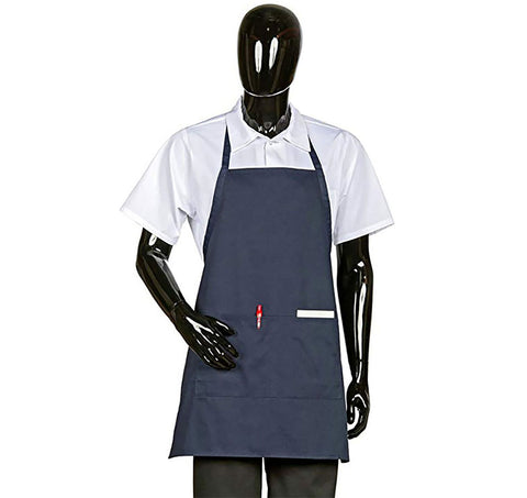 HiLite Fixed Neck Bib Apron - Two Pockets - Wrinkle Resistant (28″ W x 30″ H) - 822P2