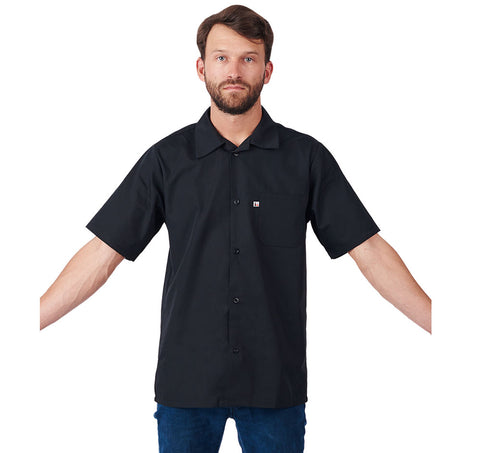 HiLite Black Cook Shirt, Utility Shirt, Short Sleeve - 440BK