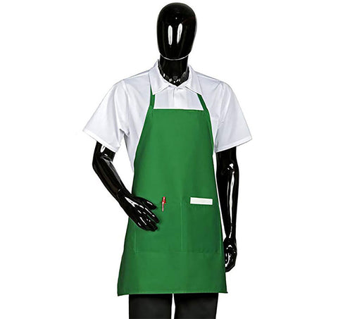 HiLite Fixed Neck Bib Apron - Two Pockets - Wrinkle Resistant (28″ W x 30″ H) - 822P2