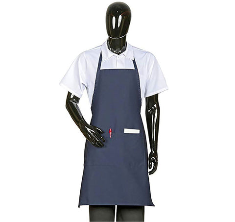 HiLite Fixed Neck Extra Long Bib Apron - Two Pockets - Wrinkle Resistant (28″ W x 34″ H)- 800