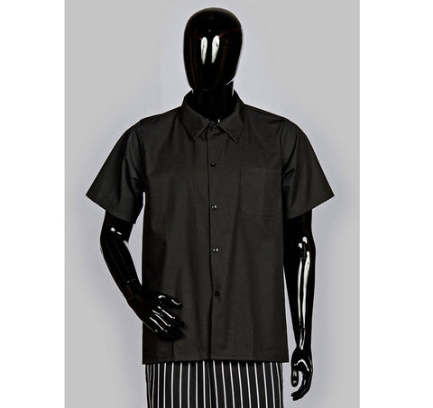 HiLite Black Cook Shirt, Utility Shirt, Short Sleeve - 440BK