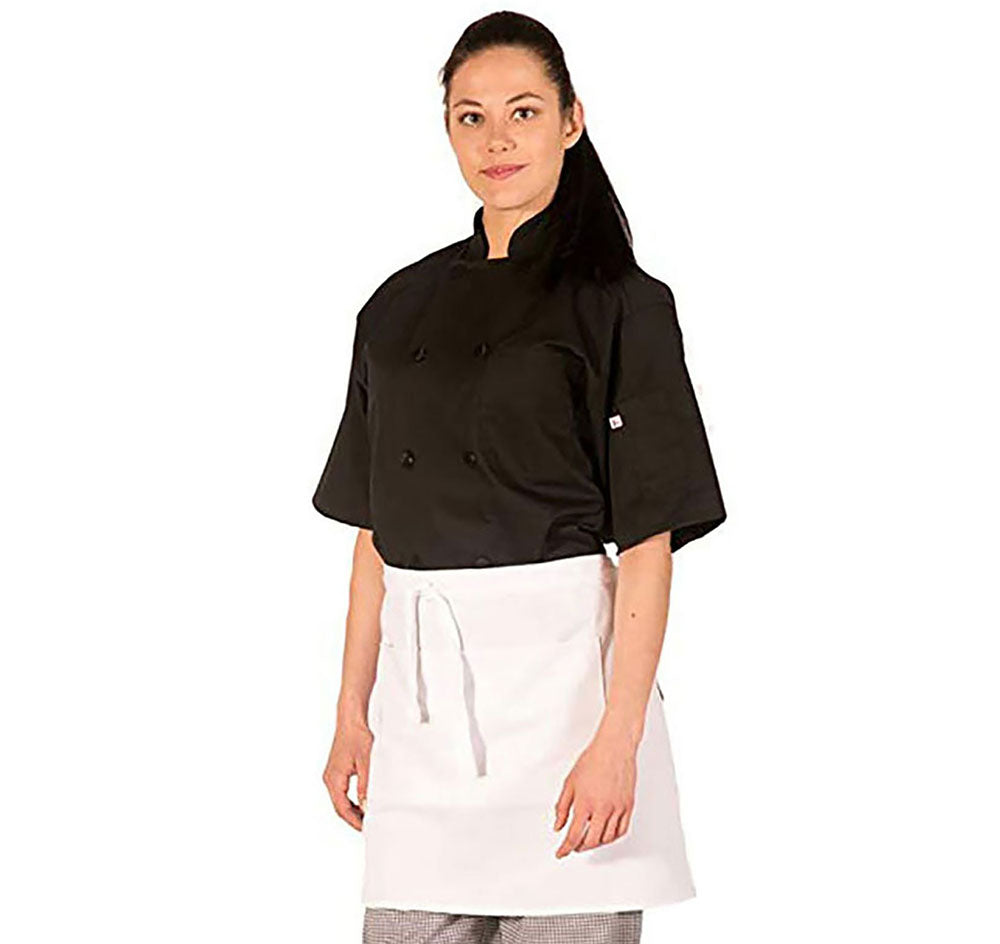 Arkwright 12-Pack Half-Size Bistro Aprons – 18x30, Poly/Cotton, 2 Pockets, Adjustable Straps