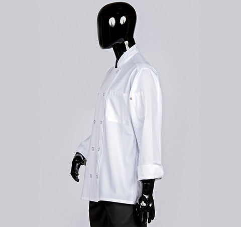 Hilite Classic White Unisex Long Sleeve Chef Coat - 550WH