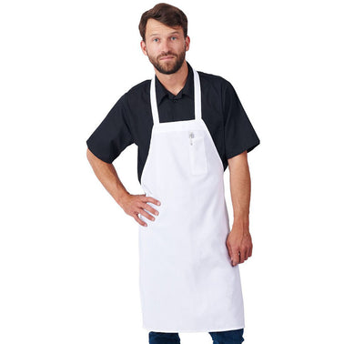 HiLite Fixed Neck Economy Bib Apron - Pencil Pocket - Wrinkle Resistant (28″ W x 33″ H) - 811