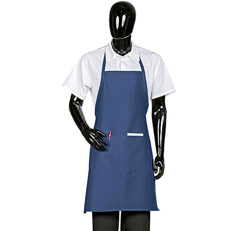 HiLite Fixed Neck Extra Long Bib Apron - Two Pockets - Wrinkle Resistant (28″ W x 34″ H)- 800