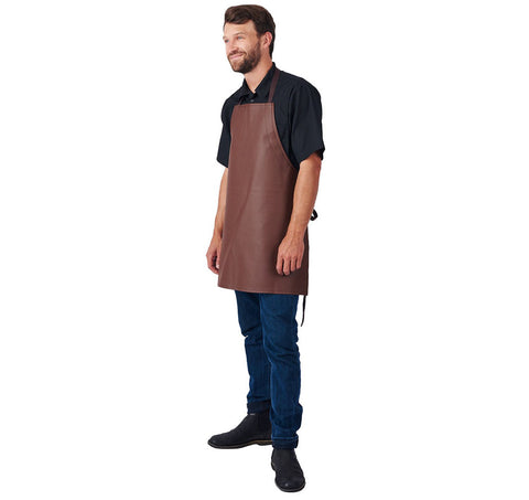 Hilite Adjustable Neck Heavy Duty Brown PVC Vinyl Bib Apron (26″ W x 28″ H)- 855A