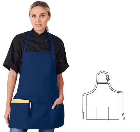 Criss Cross Bib Apron w/Adjustable Neck