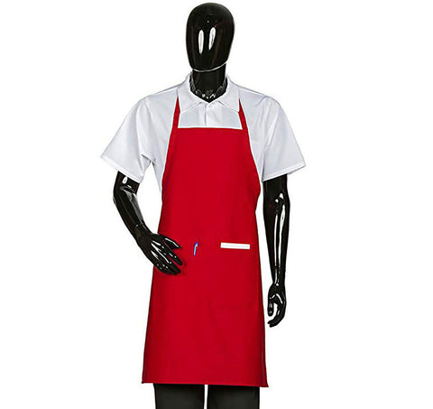 HiLite Fixed Neck Extra Long Bib Apron - Two Pockets - Wrinkle Resistant (28″ W x 34″ H)- 800