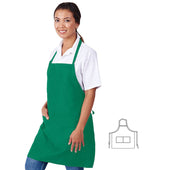 HiLite Fixed Neck Bib Apron - Two Pockets - Wrinkle Resistant (28″ W x 30″ H) - 822P2