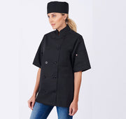 HiLite Classic Black Unisex Short Sleeve Chef Coat  - 530BK