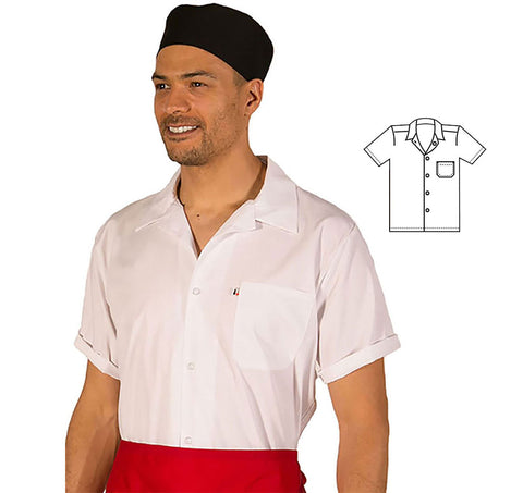 HiLite White Cook Shirt, Utility Shirt, Short Sleeve - 430WH