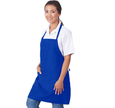 HiLite Fixed Neck Bib Apron - Two Pockets - Wrinkle Resistant (28″ W x 30″ H) - 822P2