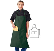 HiLite Fixed Neck Extra Long Bib Apron - Two Pockets - Wrinkle Resistant (28″ W x 34″ H)- 800