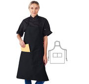 HiLite Fixed Neck Extra Long Bib Apron - Two Pockets - Wrinkle Resistant (28″ W x 34″ H)- 800