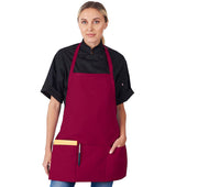 HiLite Adjustable Neck Three Pockets Bib Apron Wrinkle Resistant (24″ W x 24″ H)- 833P3A