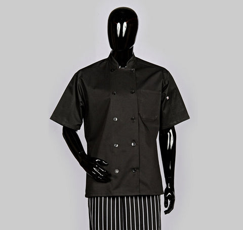 HiLite Classic Black Unisex Short Sleeve Chef Coat  - 530BK